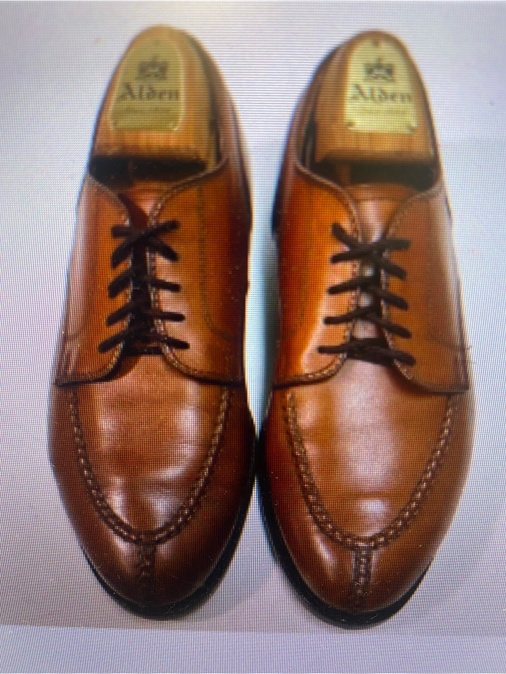 Alden Men’s Cognac Brown Leather Lace-Up Oxfords